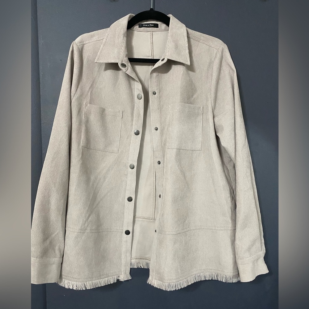 Doe & Rae Tan Corduroy Shacket